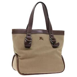 Burberry-BURBERRY Blue Label Tote Bag Canvas Leather Brown Auth bs8612-Brown