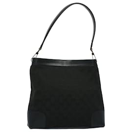 Gucci-GUCCI GG Canvas Shoulder Bag Leather Black 001 4231 2123 Auth ep1880-Black