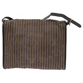 Fendi-Bolsa de ombro de lona FENDI Pecan marrom original10375b-Marrom