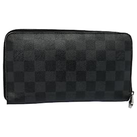 Louis Vuitton-LOUIS VUITTON Damier Graphite Zippy Organizer Long Wallet N63077 LV Auth 54219-Other