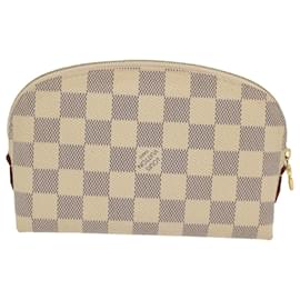 Louis Vuitton-LOUIS VUITTON Damier Azur Pochette Cosmética PM Bolsa N60024 Autenticação de LV 55137-Outro