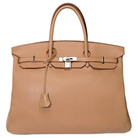 Hermès-HERMES BIRKIN BAG 40 in Golden Leather - 101509-Golden