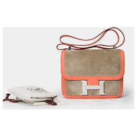 Hermès-HERMES Constance bag in Gray Suede - 101461-Grey