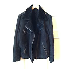 Autre Marque-OTHER BRAND  Coats T.fr 38 Faux fur-Black