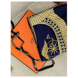 Hermès-HERMES  Scarves T.  silk-Blue