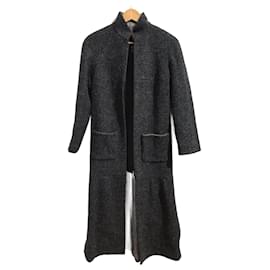 Chanel-CHANEL  Coats T.fr 34 WOOL-Grey