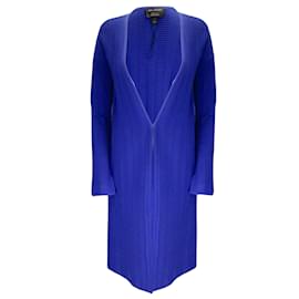 Autre Marque-St. John Royal Blue 2020 Viscose Knit Long Cardigan Sweater-Blue