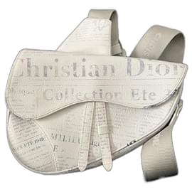 Dior-DIOR x Daniel Arsham Newspaper Saddle Bag-White