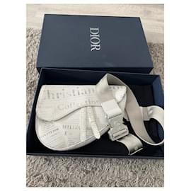 Dior-DIOR x Daniel Arsham Newspaper Saddle Bag-White