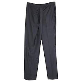 Alexander Mcqueen-Alexander McQueen Trousers in Black Virgin Wool-Black
