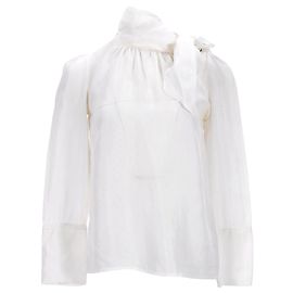 Ba&sh Blouse Lavallière En Viscose Blanche Blanc