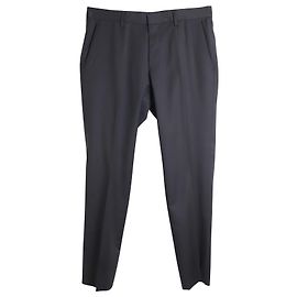 Maßgeschneiderte Hugo Boss-Hose aus schwarzer Wolle Schwarz