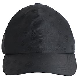 Alexander McQueen Baseballkappe mit Totenkopf-Print aus schwarzem Polyester Schwarz