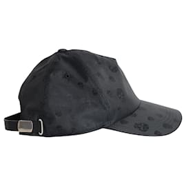 Alexander Mcqueen-Alexander McQueen Skull-Print Baseball Cap in Black Polyester-Black