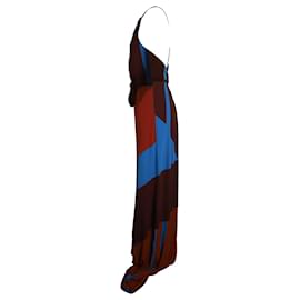 Bottega Veneta-Maxi abito asimmetrico di Bottega Veneta in viscosa multicolor-Multicolore