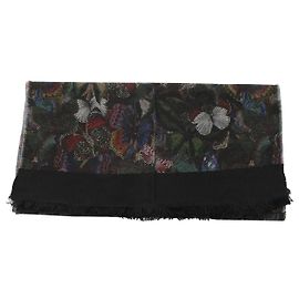 Lenço Valentino Garavani com estampa de borboleta em lã multicolor Multicor