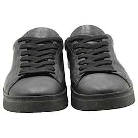 Versace-Versace Medusa Low Top Lace Up Sneakers in Black Leather -Black
