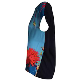 Dries Van Noten-Kurzärmliges Oberteil mit Blumendruck von Dries Van Noten aus mehrfarbiger Baumwolle und Seide-Mehrfarben