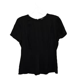 Theory-Theory Short-Sleeve Blouse in Black Polyester-Black