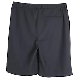Alexander Mcqueen-Alexander McQueen Elastic Waist Shorts in Black Polyester Wool Blend-Black