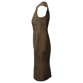 Max Mara-Max Mara Sleeveless Sheath Dress in Brown Wool-Brown