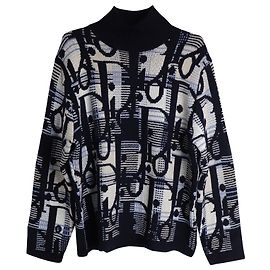 Dior Oblique Logo Trichterhalspullover aus mehrfarbiger Schurwolle Andere Python drucken