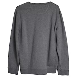 Valentino Garavani-Valentino Garavani Sweat-shirt à col rond imprimé Always en coton gris-Gris