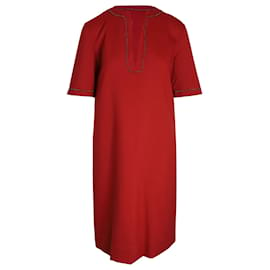 Bottega Veneta-Bottega Veneta Beaded Dress in Red Wool-Red