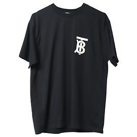 Camiseta com logotipo Burberry TB em algodão preto Preto