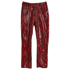 Maison Martin Margiela-Maison Margiela Pantalon En Fausse Peau De Serpent en Polyester Rouge-Autre