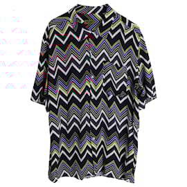 Missoni-Missoni Zigzag Short Sleeve Button Up Shirt in Multicolor Viscose-Other,Python print