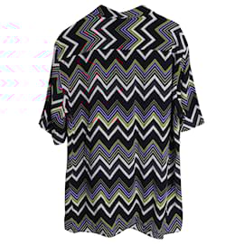 Missoni-Missoni Zigzag Short Sleeve Button Up Shirt in Multicolor Viscose-Other,Python print