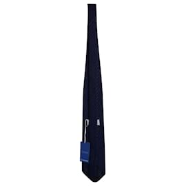 Valentino-Cravate rayée Valentino en soie bleue-Bleu