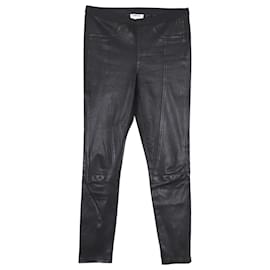 Helmut Lang-Helmut Lang Skinny Biker Jeans in Black Leather-Black