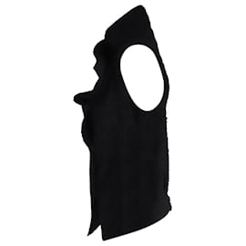 Roland Mouret-Roland Mouret RM Mohair Blend Draped Collar Vest in Black Wool-Black