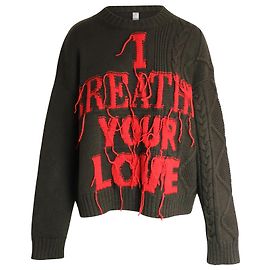 Valentino Pull I Breathe Your Love En Laine Vierge Verte Vert