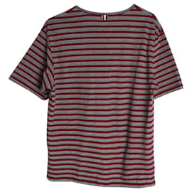 Thom Browne-Thom Browne Banner Stripe Pocket T-shirt in Multicolor Cotton-Multiple colors