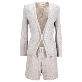 Nanushka-Completo giacca e pantaloncini Nanushka in cotone beige-Beige