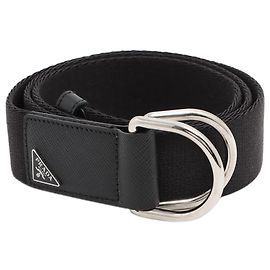 Prada Schwarzer Gürtel aus gewebtem Nylon Schwarz
