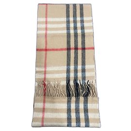 Lenço Burberry bege de lã com padrão xadrez Bege