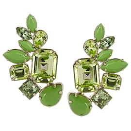 Valentino Garavani-Rare Valentino Garavani green crystal earrings-Green