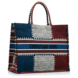 Dior-Dior Blue Large French Flag Book Tote-Blue