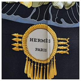 Hermès-Hermes Black Mexique Silk Scarf-Black