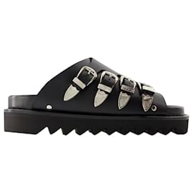 Toga Pulla-AJ1304 Sandals - Toga Pulla - Leather - Black-Black