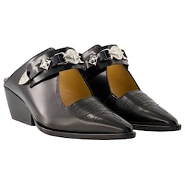 Toga Pulla-AJ1307 Sandals - Toga Pulla - Leather - Black-Black