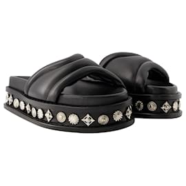 Toga Pulla-AJ1329 Sandals - Toga Pulla - Leather - Black-Black