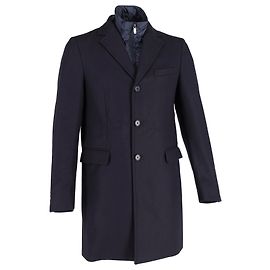 Ermenegildo Zegna Overcoat in Navy Blue Recycled Wool Blue Navy blue