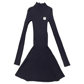 Palm Angels ribbed knit dress navy blue Navy blue