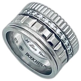 Boucheron Quatre Radiant Edition Ring White Gold and Diamonds Silver hardware
