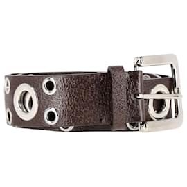 Marni-Marni Belt with Eyelets in Brown Leather-Brown